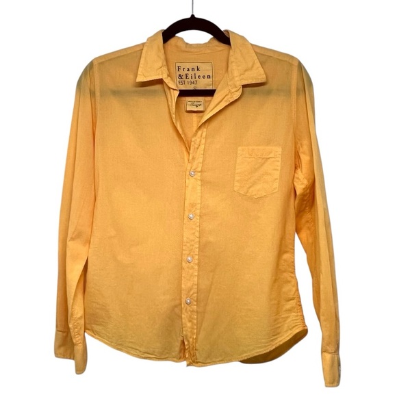 Frank & Eileen Barry Gold Organic Cotton Classic Button Up Shirt Women’s Small - Picture 7 of 14